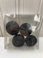 4er Set Deko Kugeln/Kokosnuss schwarz neu