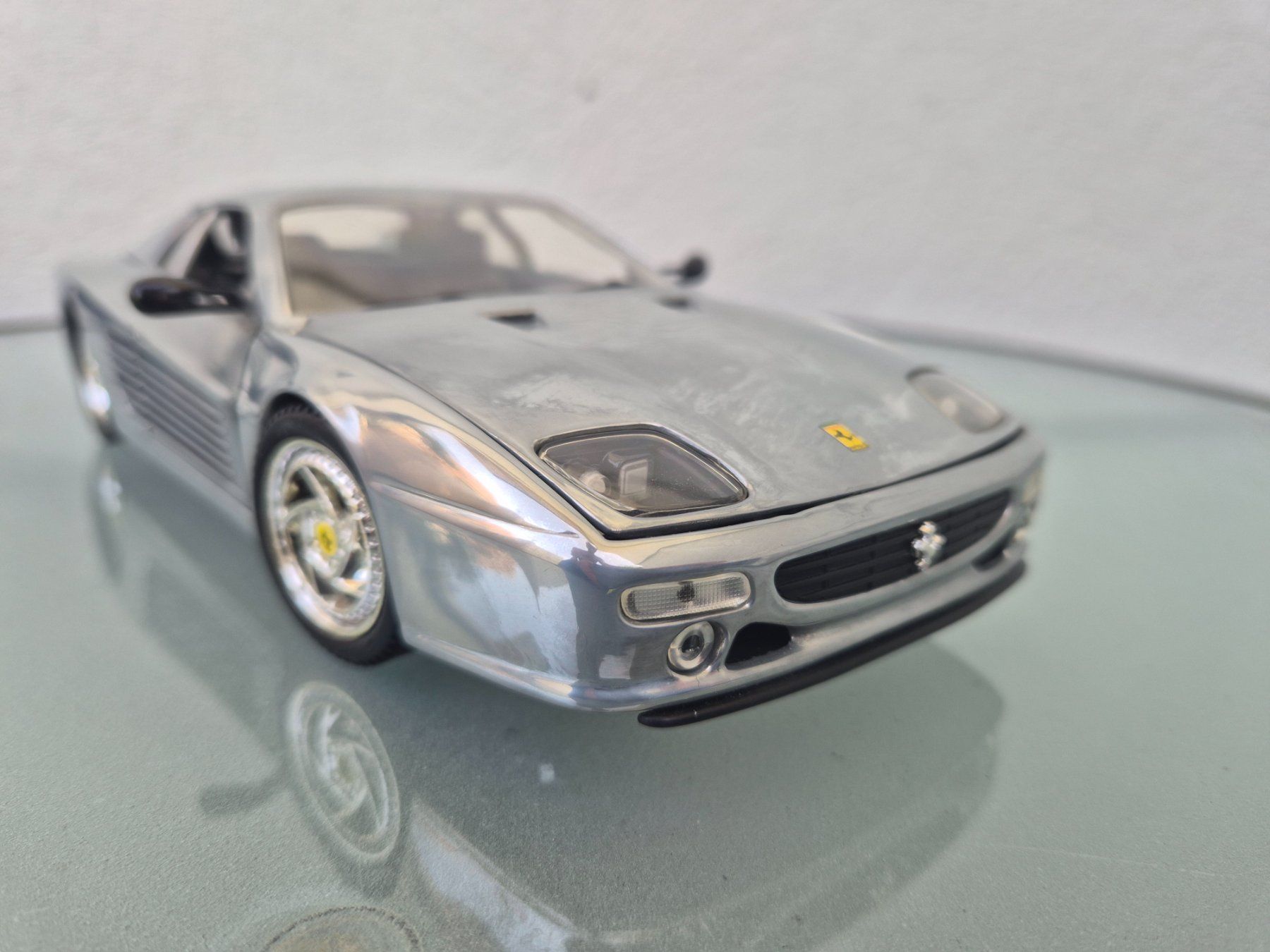Ferrari Modellini d'auto: Ferrari 512Testarossa Chrom von Hot Wheels 1:18 – Usato da Oberbuchsiten venduto da laffite54 2