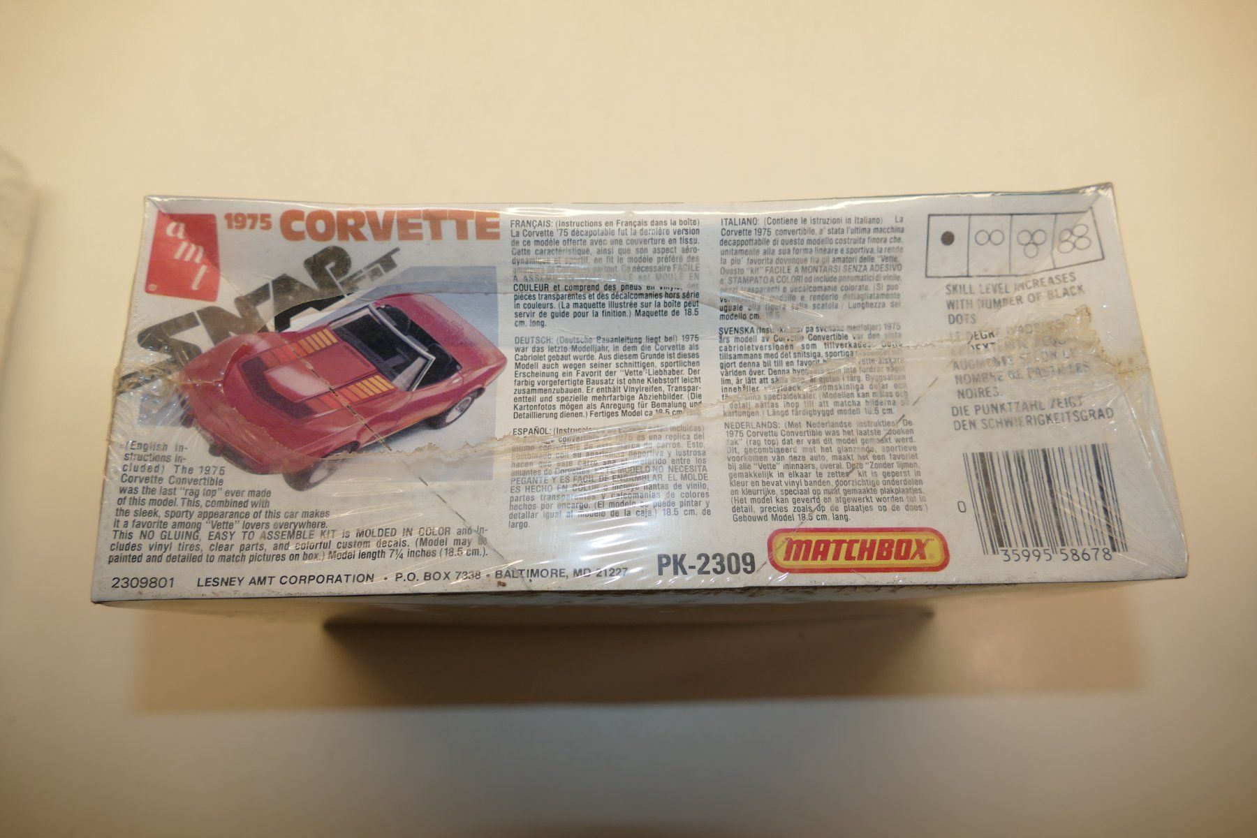 Matchbox Modellini d'auto: AMT/Matchbox 1:25: 1975 Corvette – Nuovo e nell'imballaggio originale da Niederhasli venduto da rail-duerst 3