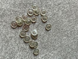 20 stk. perlweiße transparent Knöpfe / boutons Ø 10 mm NEUF‪