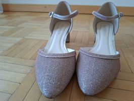 Damen Schuhe Rainbow gold-rosafarben glitzernd
