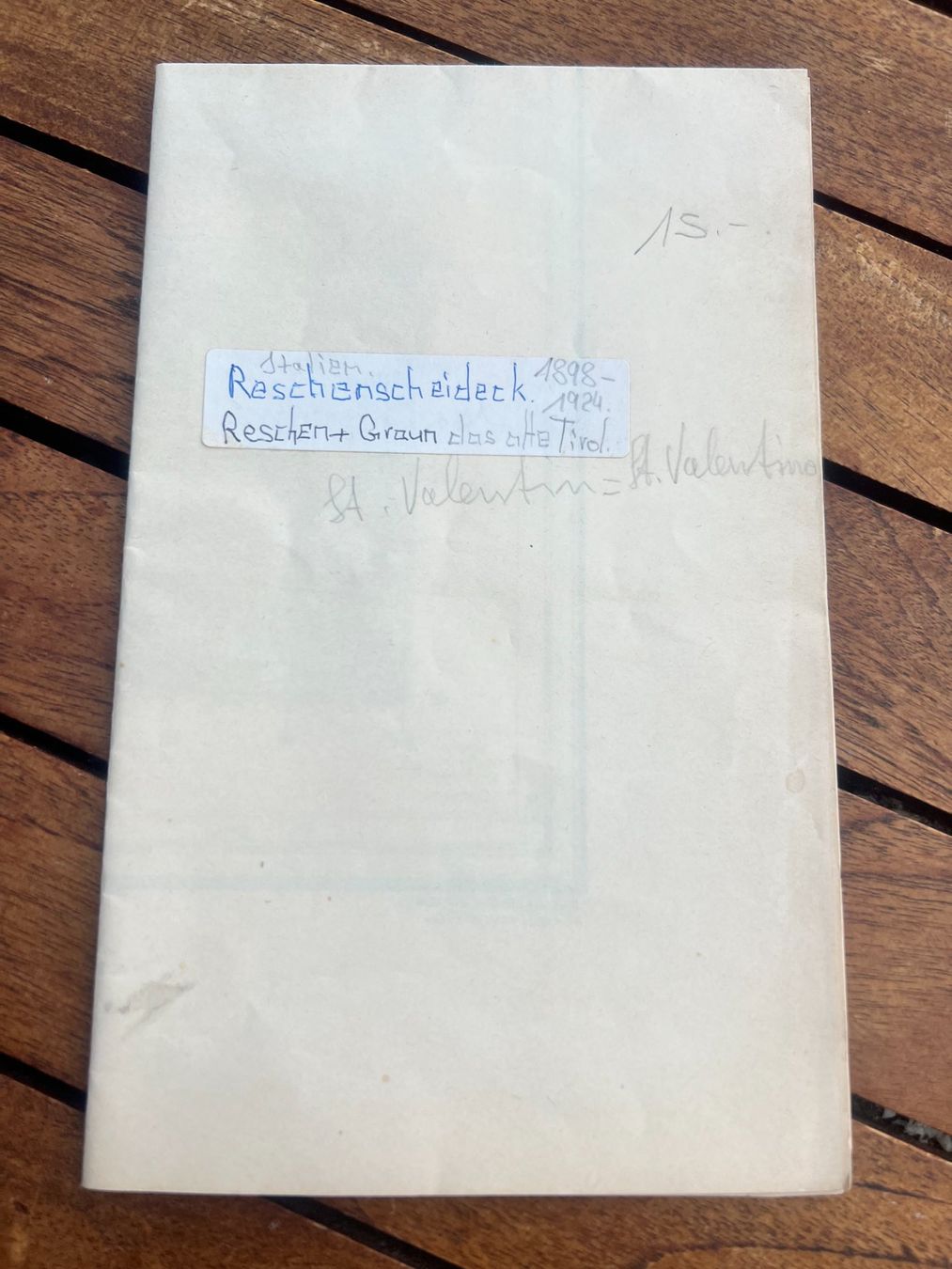 Landkarten & Atlanten: Carte Reschenscheideck 1898-1924, St. Valentin, Tyrol! – Gebraucht aus Savigny von dor_5v9q 1