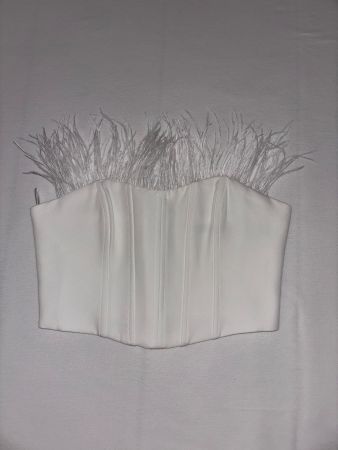 Weisses Feder Bustier Korsett Zara Gr. XS