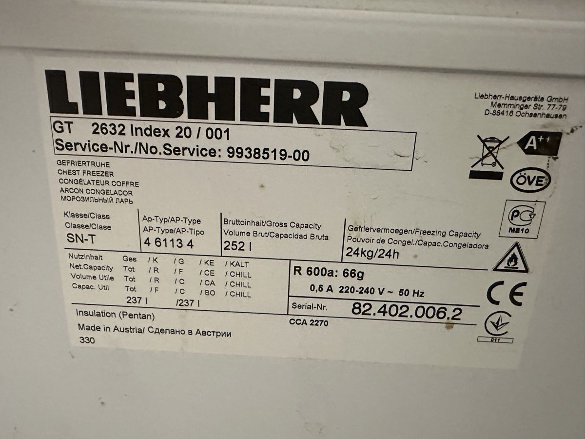 Congélateurs: Tiefkühltruhe Liebherr – D'occasion à Tüscherz-Alfermée par Pluriel2 1