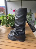 Schwarze Stiefel mit Plateausohle, Grösse 37, neuwertig
