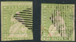 Strubel 26A, 1854, gestempelt - Achtung: Marken mit Mängeln!