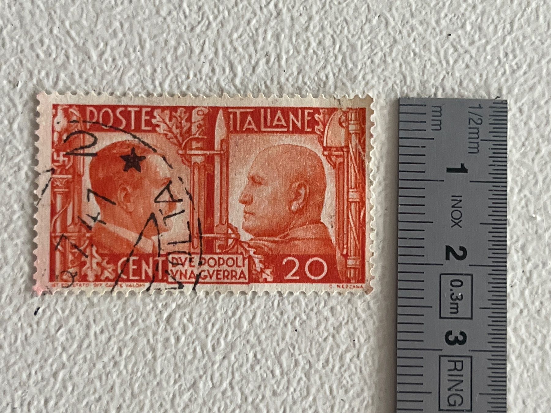 Tutti i francobolli: Italia Briefmarke mit Hitler und Mussolini – Usato da Chiasso venduto da AzenYa