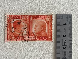 Italia Briefmarke mit Hitler und Mussolini
