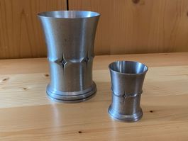 2 Stück  Zinnbecher