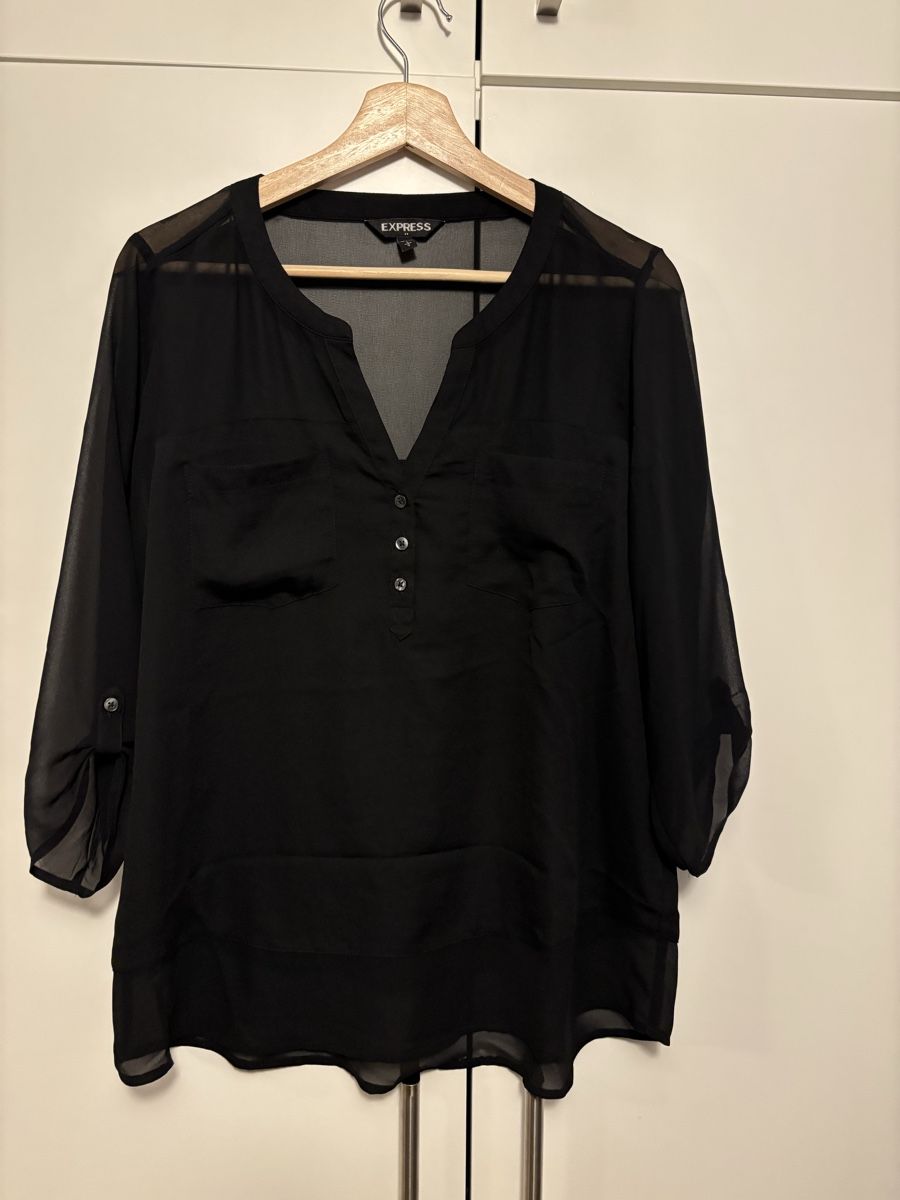 Camicette: Damen Bluse Express schwarz transparent – Usato da Celerina venduto da Heli87