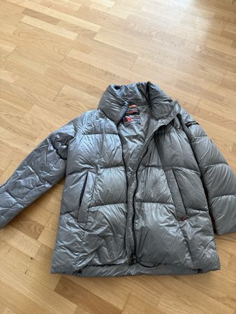Frieda Freddies Daunenjacke silbern Grösse M Oversize 