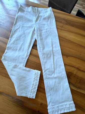 Sommerhose weiss mit Raffung Gr. 36 ☀️Stehmann neuwertig!