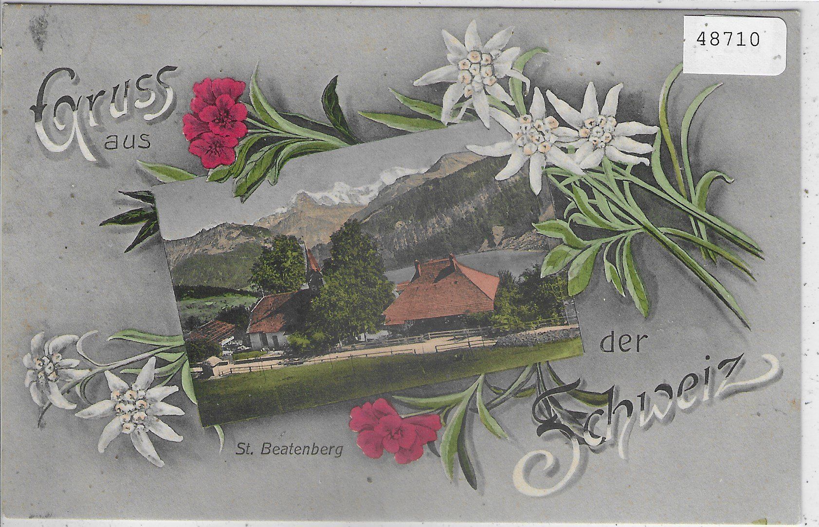 Cartoline postali: Gruss aus der Schweiz - St. Beatenberg - Litho – Usato da Ettingen venduto da Kartenplanet
