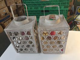 2 Stk Windlichter Bambus