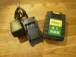 OKAY Lithium-Ionen Aku 24V, 2.0Ah. Mit Ladegerät