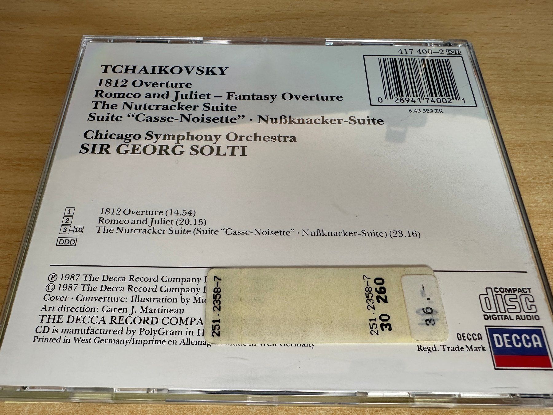 CD: I9 Tchaikovsky 1812 Overture Romeo & Juliet The Nutcracker – Usato da Rikon im Tösstal venduto da Alpenmutz 1
