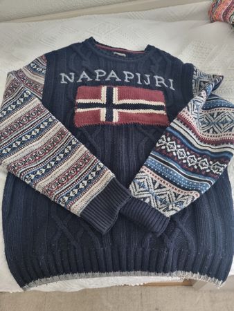 Napapijri Strickpullover Gr. L, Herren Wolle-Mix Winter