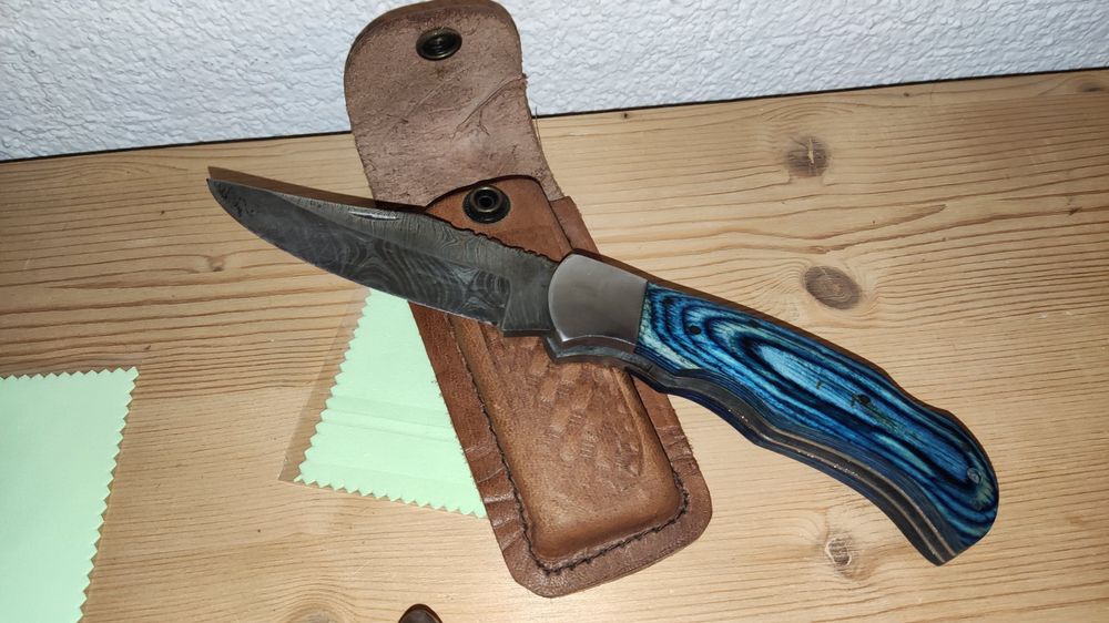 USA Handgravierte Pfannkuchenhülle Feste Klinge Messerhülle