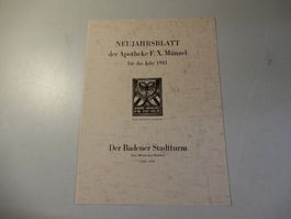 Neujahrsblatt Apotheke F.X. Münzel 1941 Baden 500 Jahre