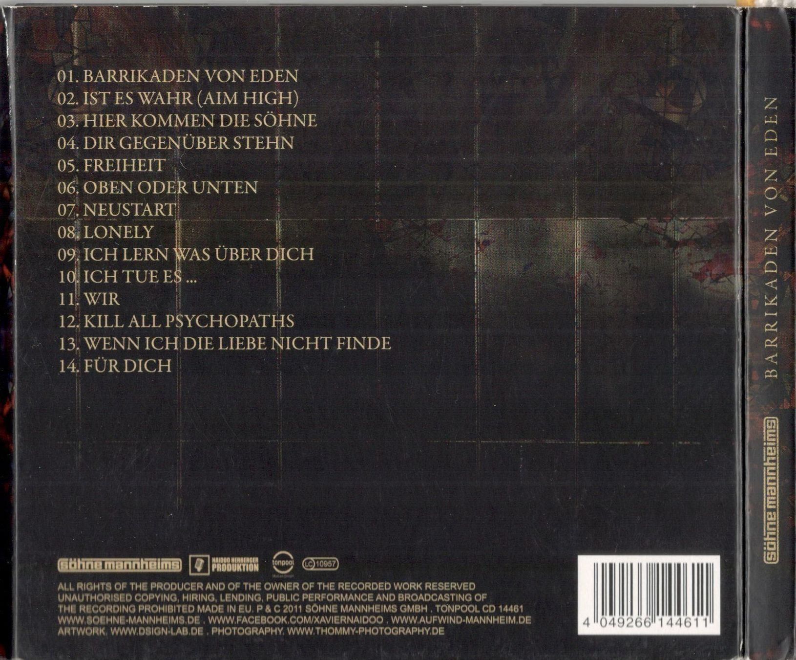 CDs: Söhne Mannheims CD Barrikaden Von Eden – Gebraucht aus St. Margarethen TG von Smiley-Face 1