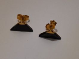 Pyramidenförmige Ohrstecker, Gold (Gelbgold)