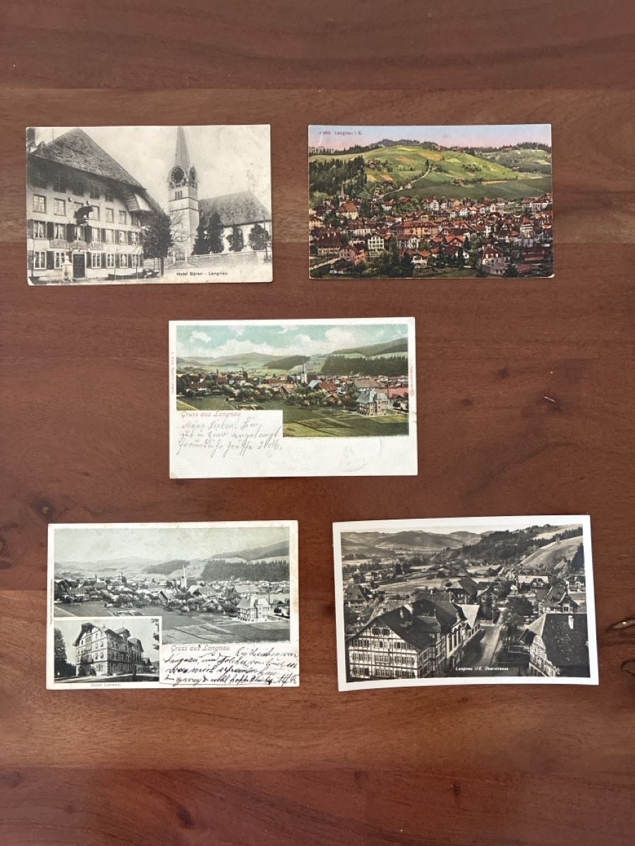 Ansichtskarten: 5 Ansichtskarten Schweiz von Langnau BE. A – Gebraucht aus Oftringen von Cla.vD.74