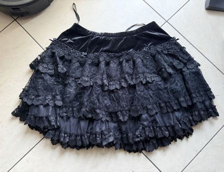 Schwarzer Gothic-Minirock von Sinister Gr. XL - Gebraucht 