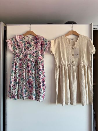Set Sommerkleid Matona Gr. 5-6y, neu & Blumenkleid il Gufo