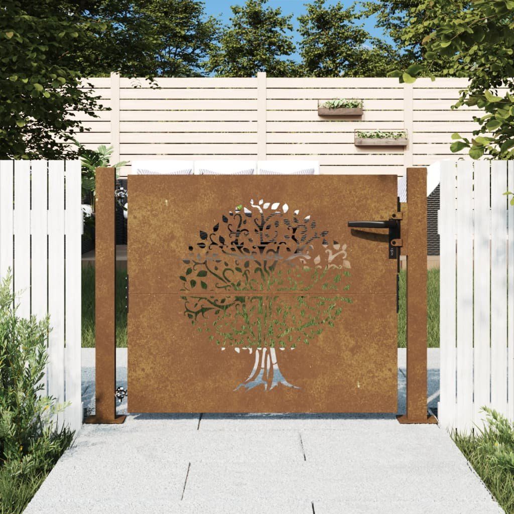 Porte: Gartentor 105x80 cm Cortenstahl Baum-Design – Nuovo e nell'imballaggio originale da Zug venduto da Cheap-Shop