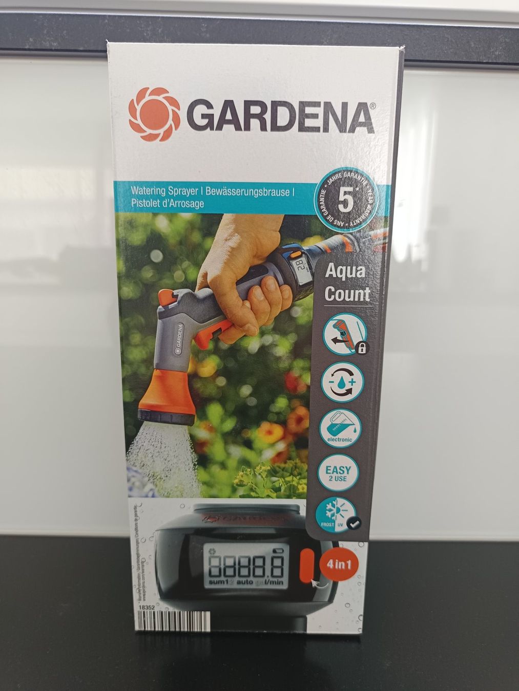 Tecnologia medica: Neue Gardena Bewässerungs Brause mit Wasserzähler – Nuovo e nell'imballaggio originale da Rüthi (Rheintal) venduto da Balty