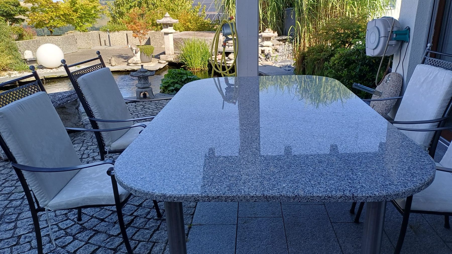 Hunn Tables: GRANIT TISCH MIT STÜHLEN – D'occasion à Honau par Blazer1 4