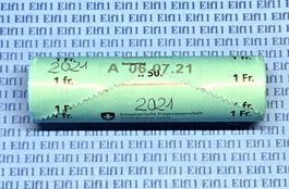 CHF___1.00 2021 Originalrolle mit 50 x 1 Franken 2021