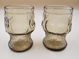 Duo de verres Fidenza motifs de fruits en relief