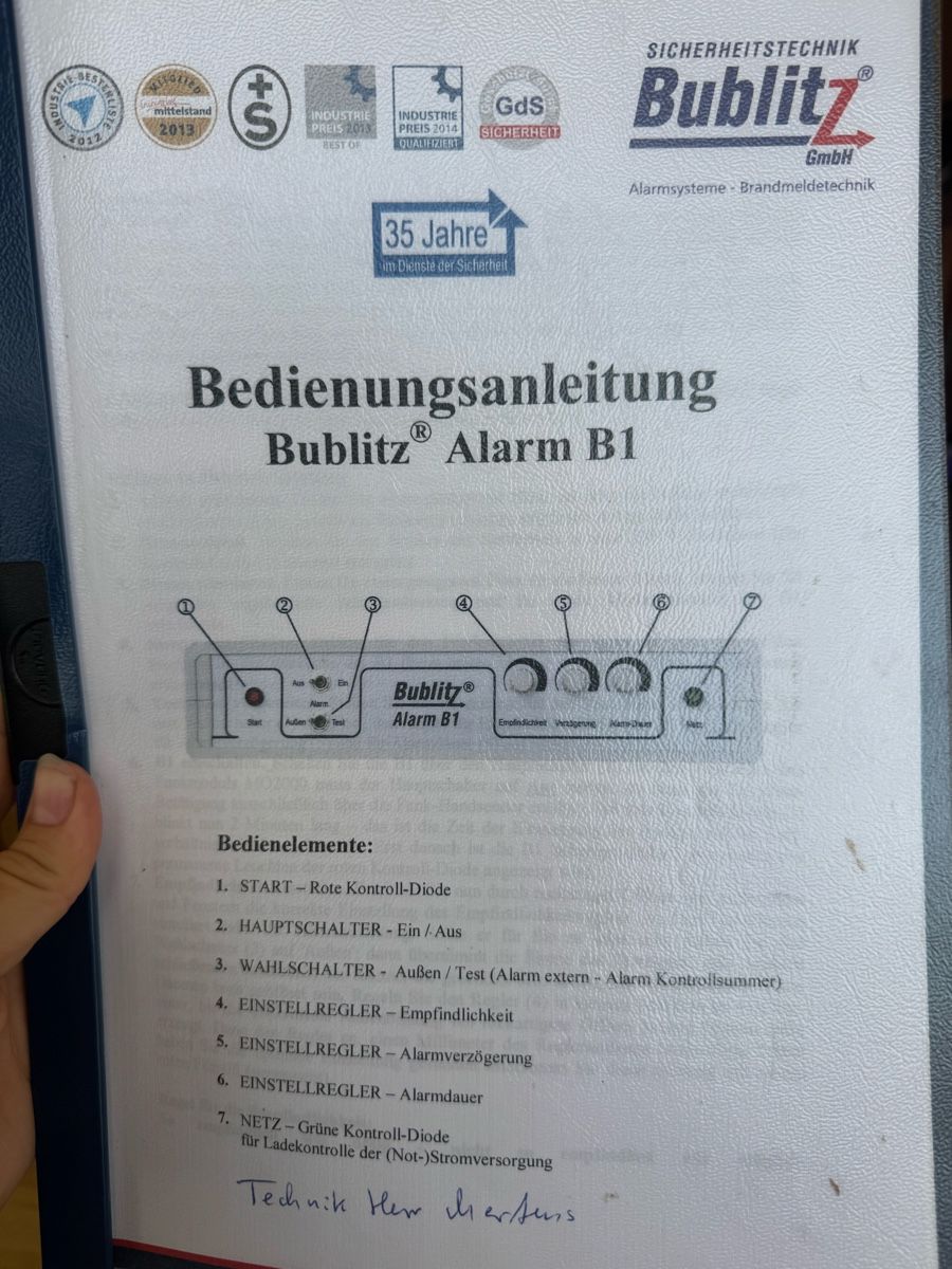 Sistemi d'allarme: Bublitz Alarmanlage B1 – Usato da Pfaffhausen venduto da ame_2q5n