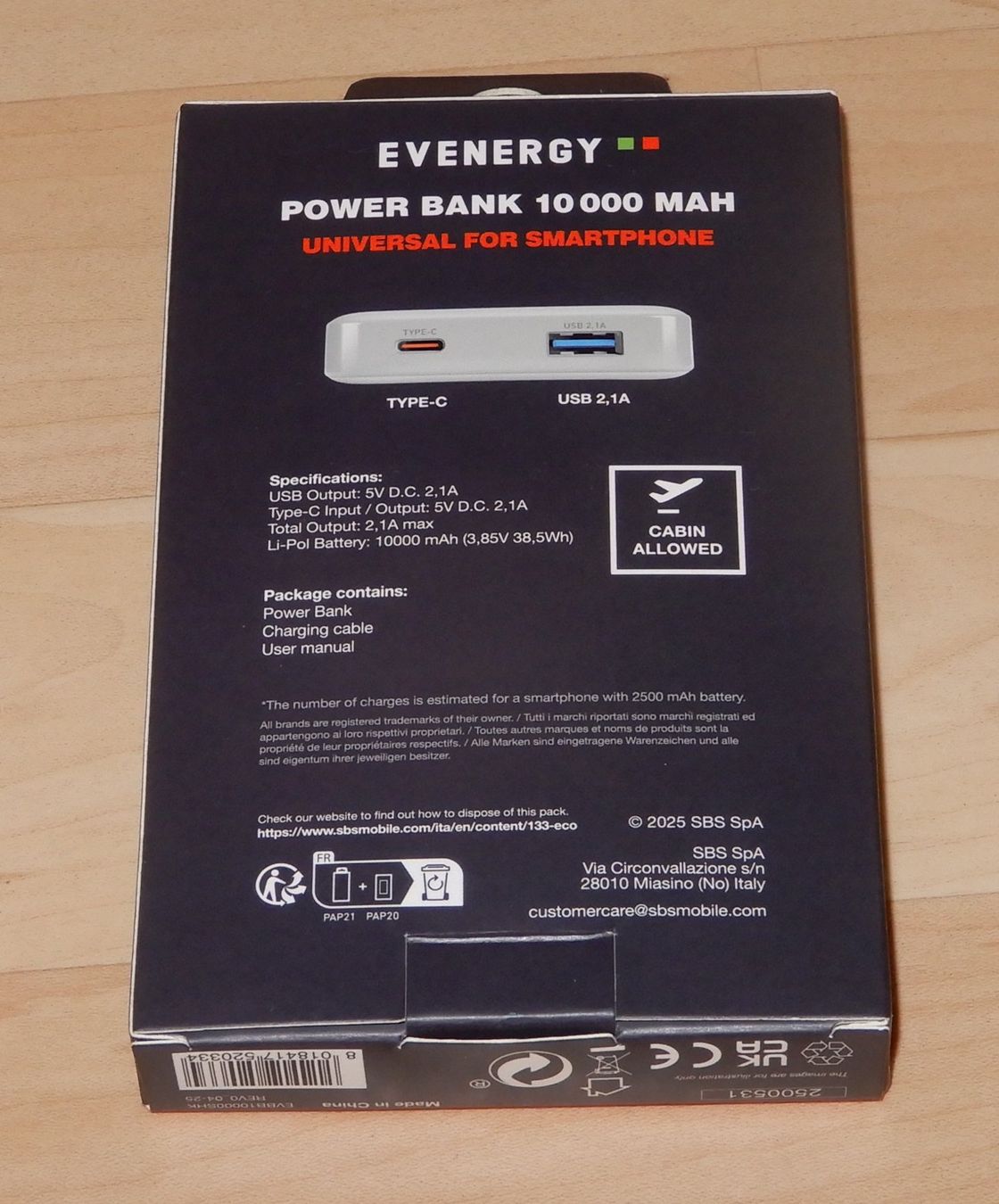 Caricatori & Batterie: Evenergy Power bank 10000 mAh – Nuovo e nell'imballaggio originale da Bern venduto da compischop 1