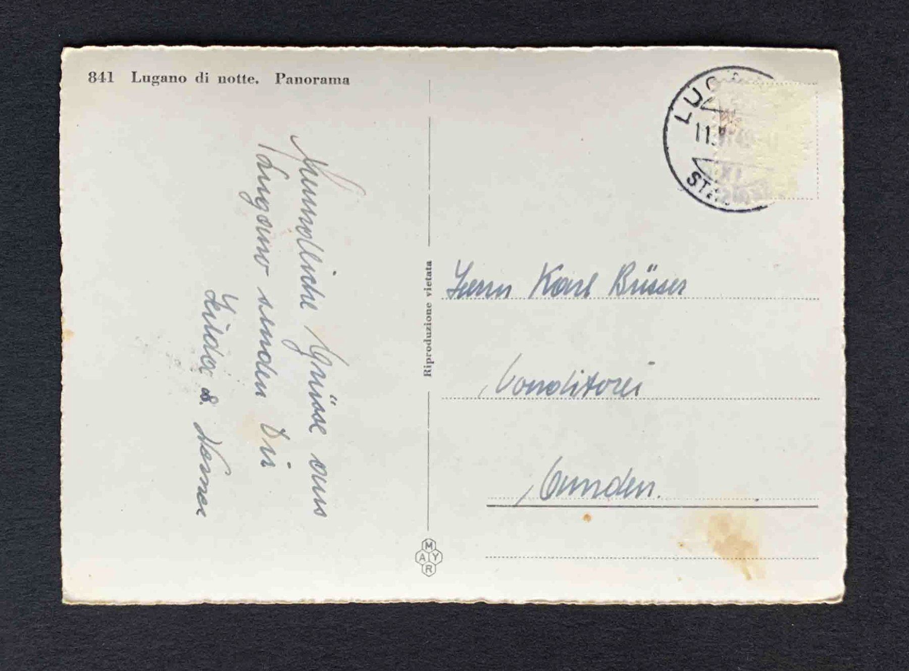 Cartoline postali: AK Lugano di Notte Panorama – Usato da Goldau venduto da artelier1 1