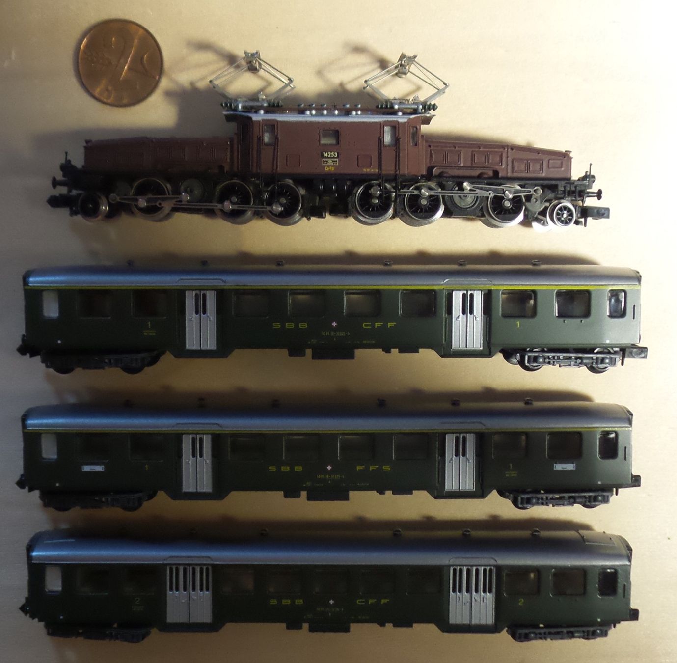 Arnold Modellini di ferrovie: Arnold N Crocodile + 3 wagons – Usato da Bulle venduto da Rockandtoys 1