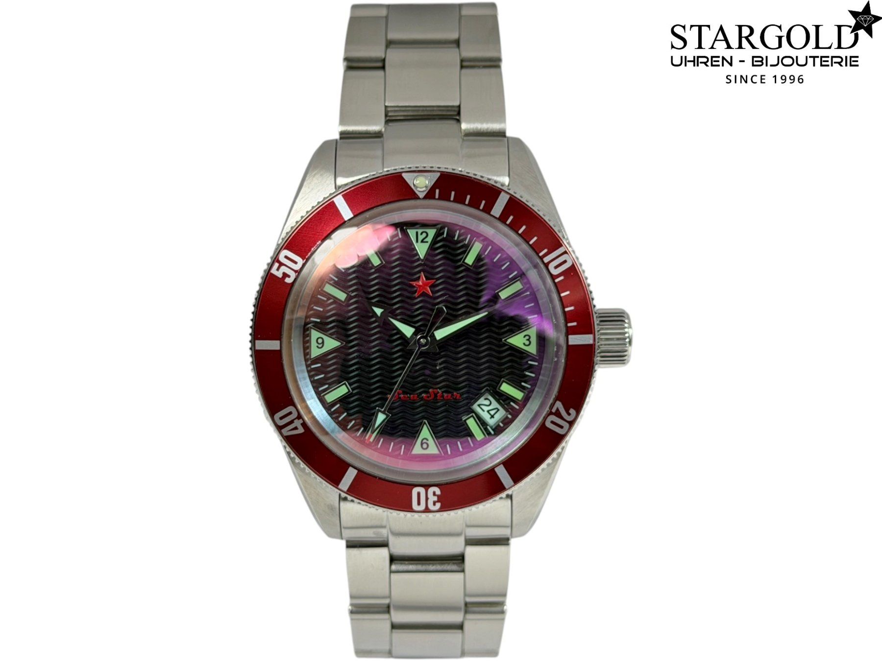 Orologi: Red Star SEA Red Bezel - 7074G-D – Usato da Zürich venduto da Stargold-Uhren