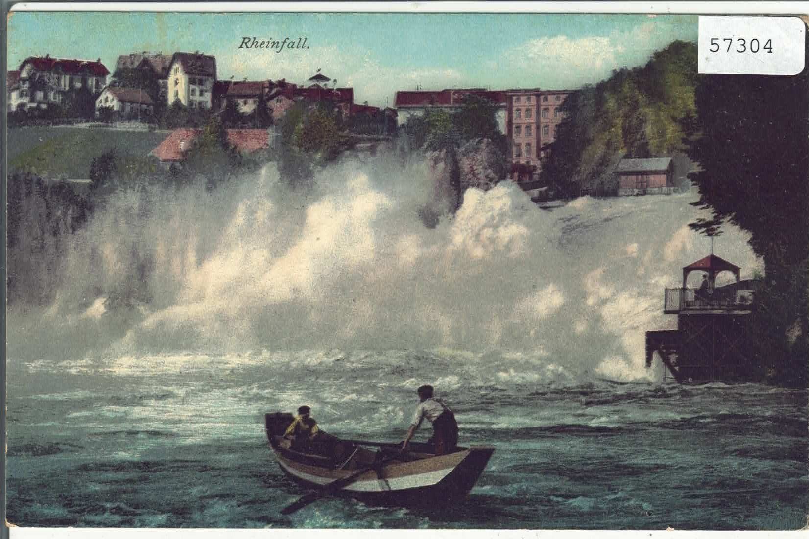 Cartes postales: Rheinfall mit Ruderboot - Litho – D'occasion à Ettingen par Kartenplanet