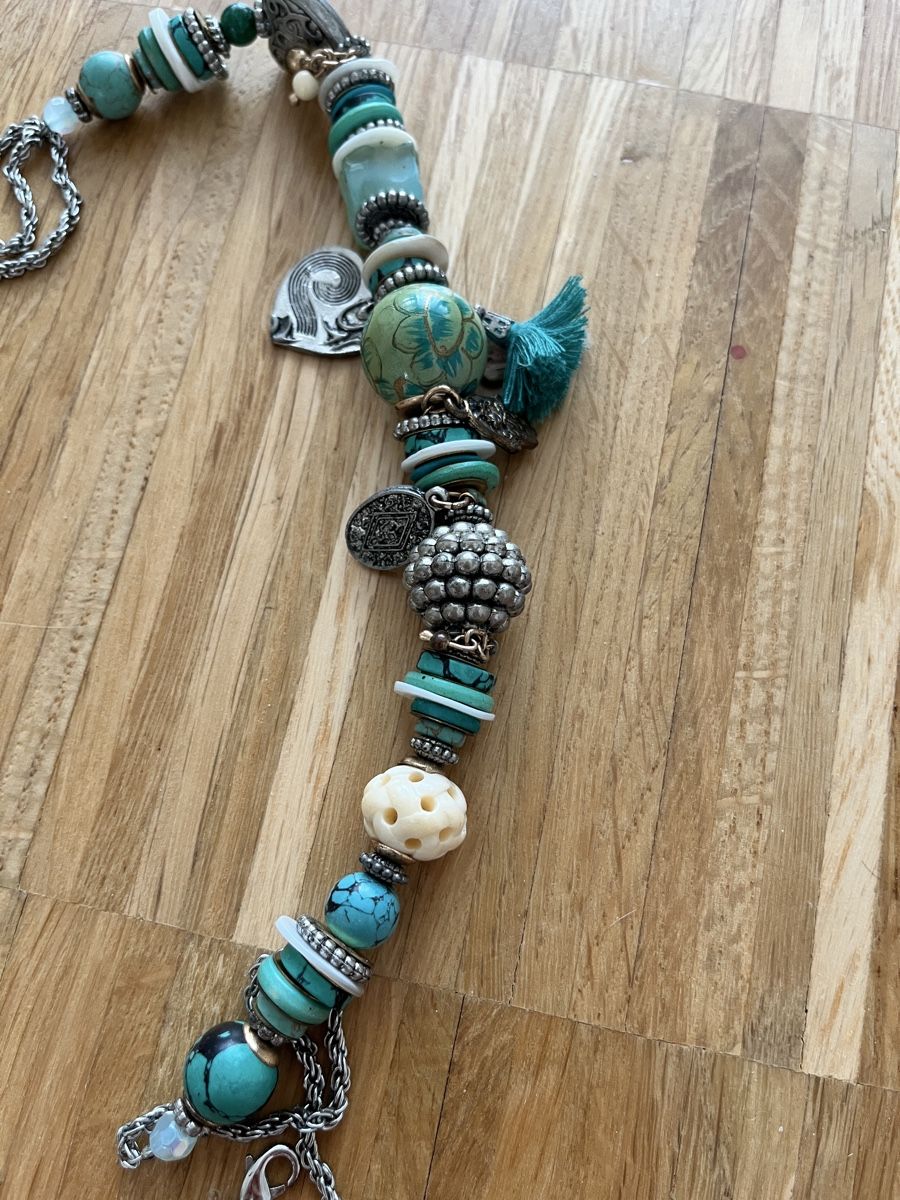 Ketten: Halskette beaded turquoise silver boho – Neu und originalverpackt aus Pfäffikon SZ von Zitrone_100 1