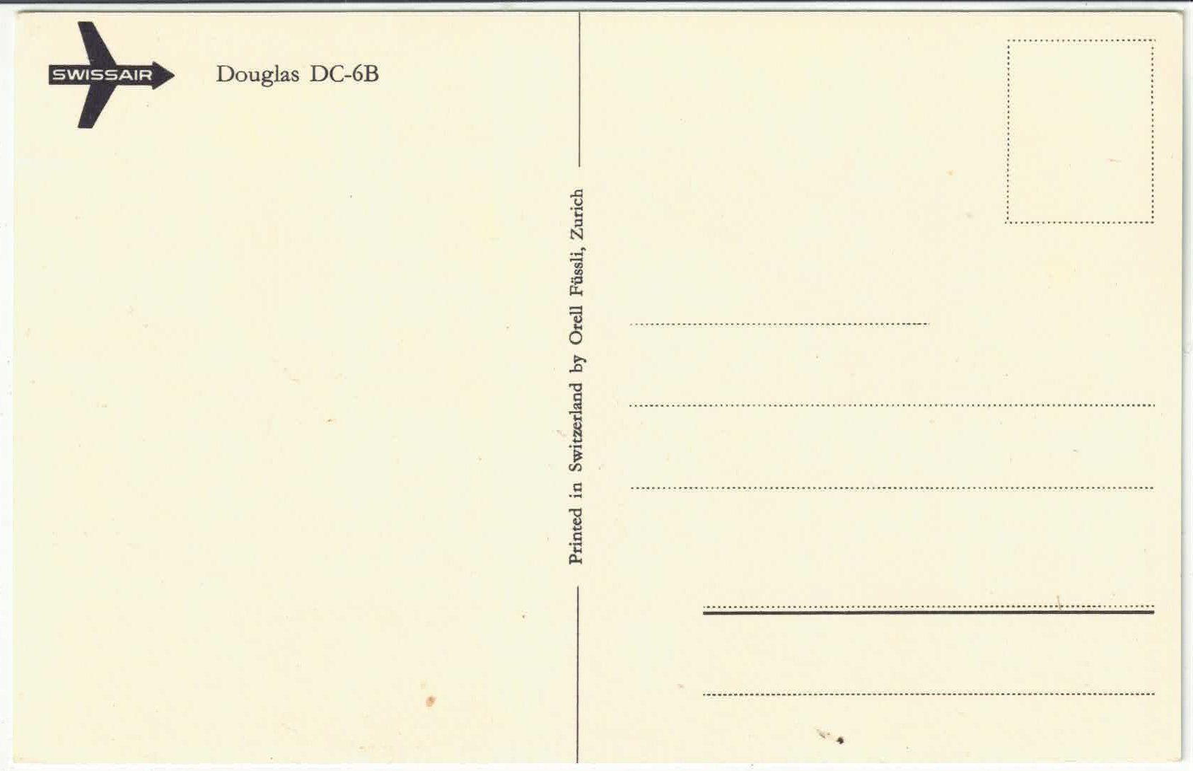 Cartoline postali: Swissair - Douglas DC-6B – Usato da Ettingen venduto da Kartenplanet 1