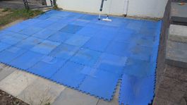 56 Stk. Schutzmatten Set blau Stecksystem gebrauchter Zustan