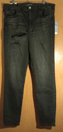 H&M Damen Jeans XXL/50 Grau High Waist Ripped – Neu
