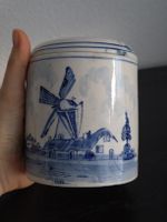 Grosse Delft Blau Keramik Vorratsdose mit Deckel – Handgemal