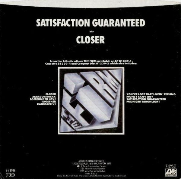 Schallplatten: Firm: Satisfaction Guaranteed 7" – Gebraucht aus Steinhausen von Vilivinili 1
