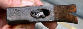 antiker geschmiedeter Schusterhammer Kopf punziert