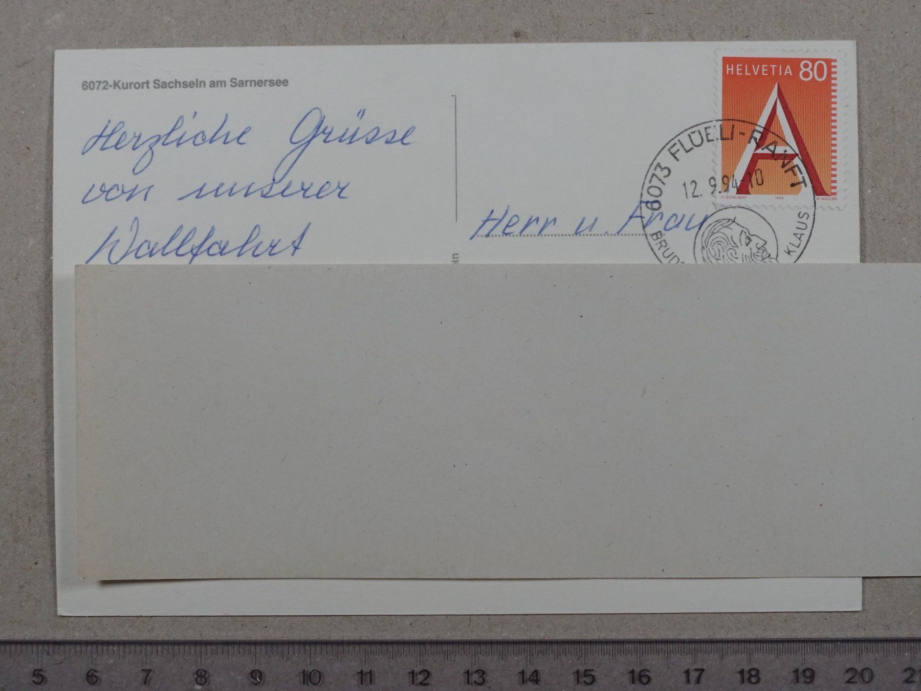 Ansichtskarten: Sachseln, 1994 – Gebraucht aus Lenzburg von fh1 1