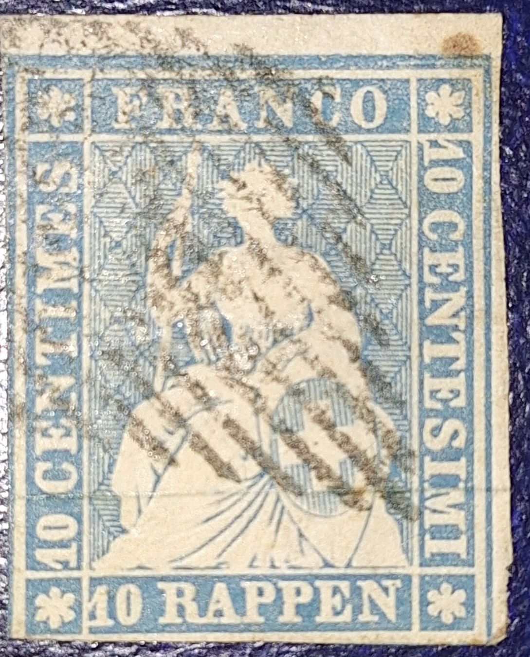 Tutti i francobolli: Strubel 23A3 mit Befund Kat. 110.- – Usato da Balgach venduto da SIMEON27