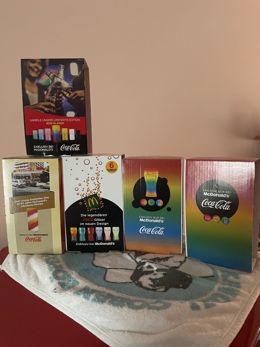Mc Donald's Bicchieri: Coca-Cola Regenbogen 🌈 – Nuovo e nell'imballaggio originale da Obergösgen venduto da Camaro_zl1 1
