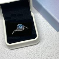 Moissanite Ring, Royal Blue Silber 1ct - Gr. 57 Zertifikat